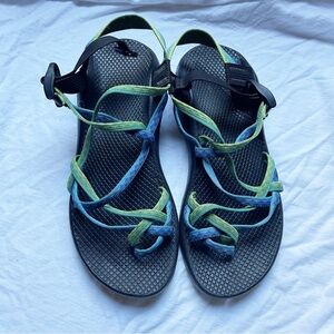 Chaco Green And Blue Strappy Sandals Outdoors Hiking Size 10
